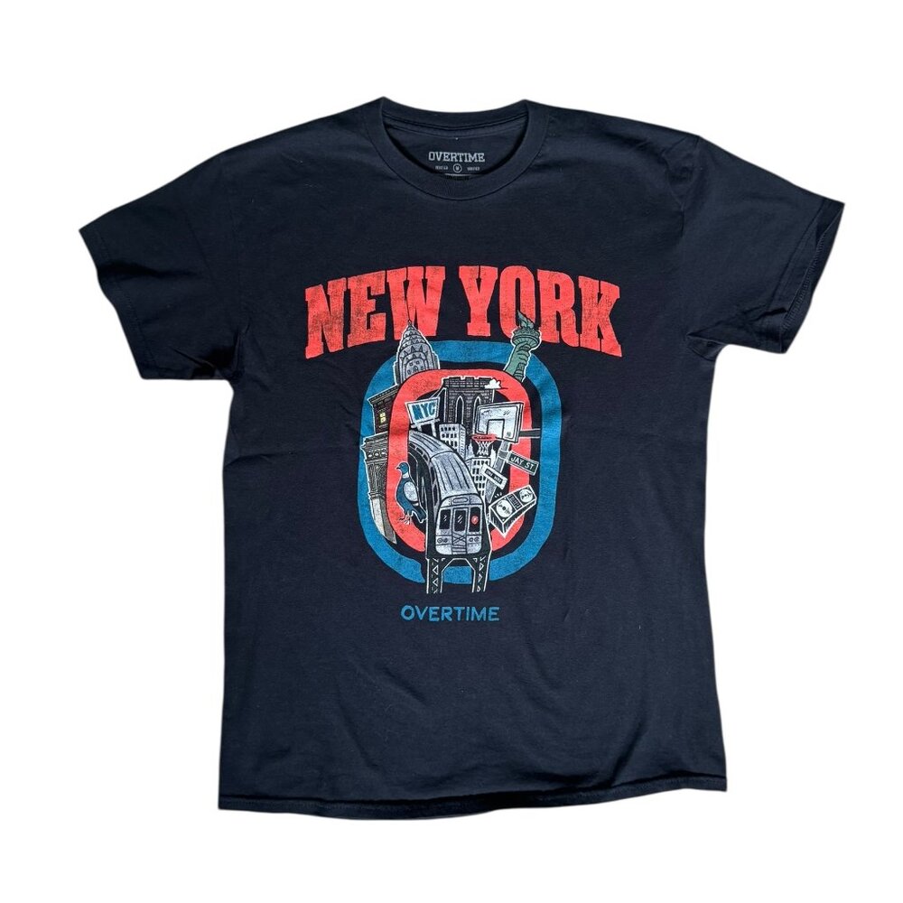 Overtime Basketball New York Black Tshirt Mens Medium EUC